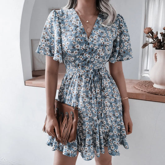 Vestido en V floral