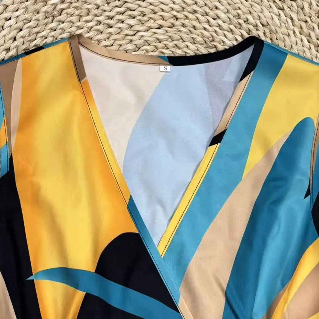 Vestido en V con estampado