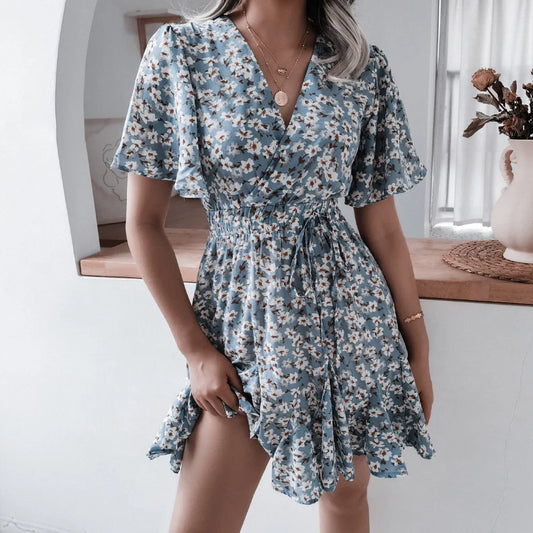 Vestido en V floral